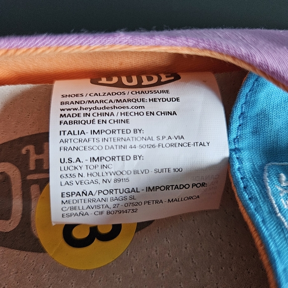 Hey Dude Wendy Youth Slub Canvas Shoes Color Block K13 - NWT - Picture 6 of 9